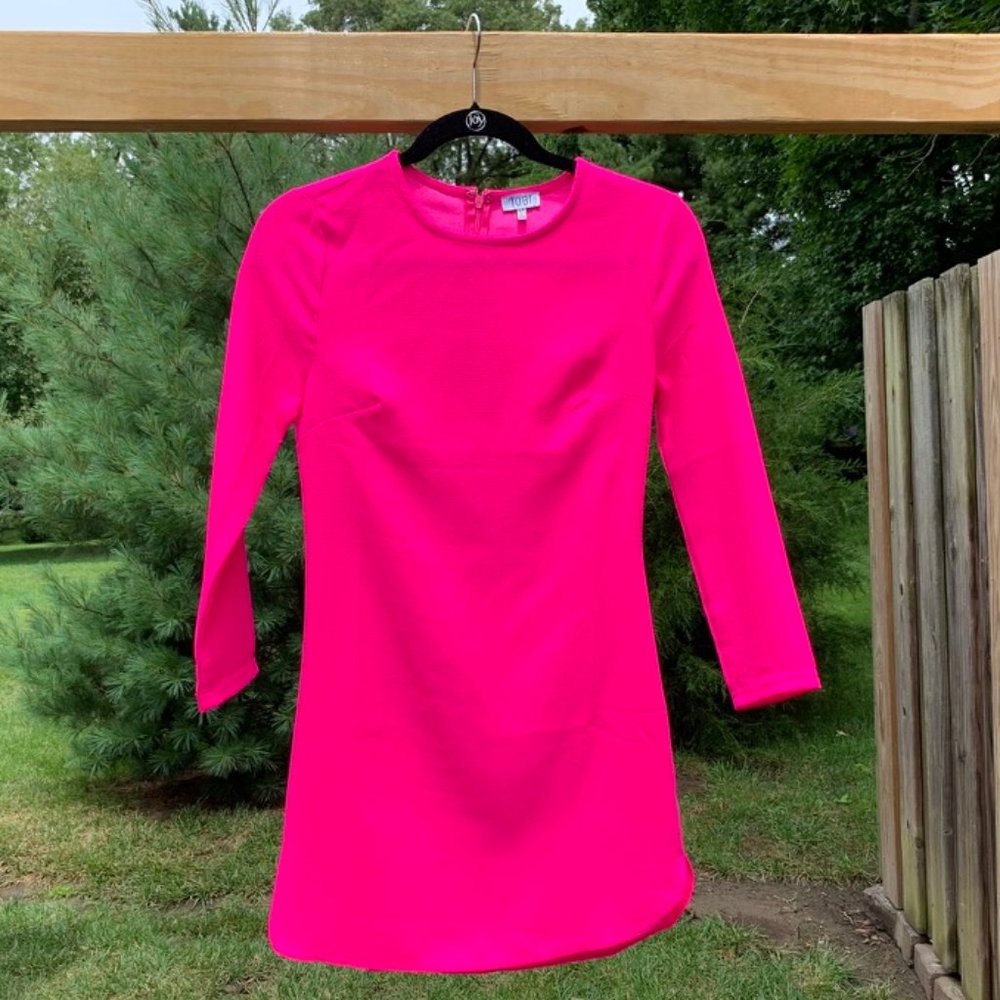 Tobi Hot Pink Long Sleeve Sheath Dress